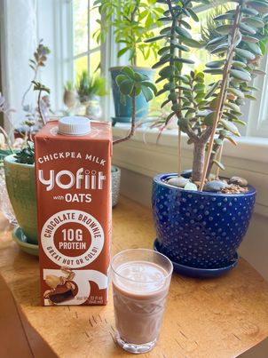High protein Chocolate Brownie chickpea milk