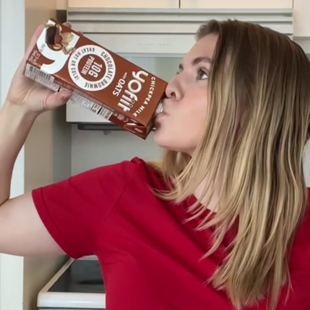 High protein Chocolate Brownie chickpea milk