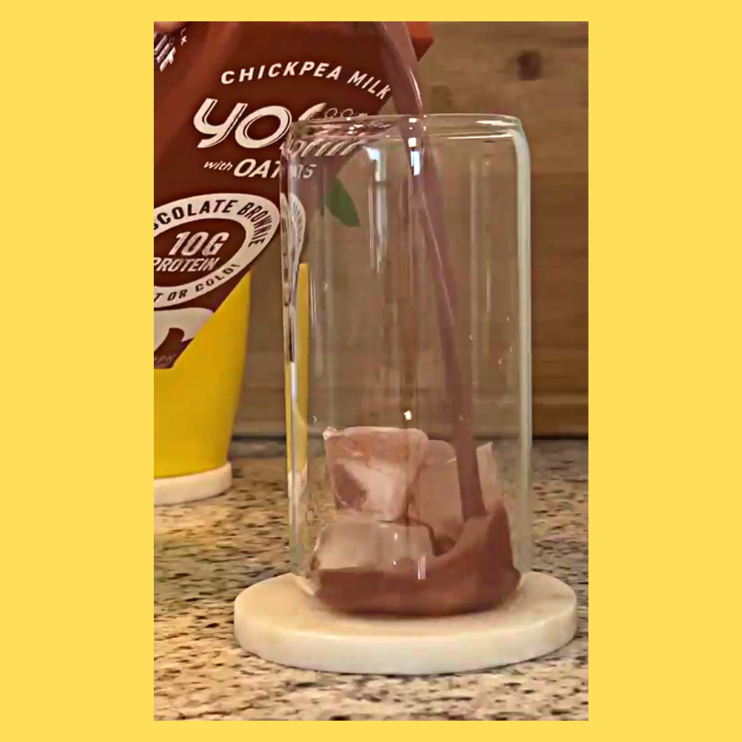 High protein Chocolate Brownie chickpea milk