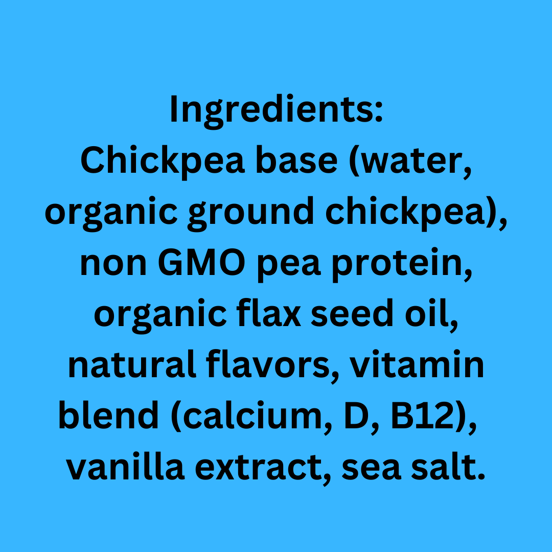 High protein chickpea milk w. flax (Vanilla)